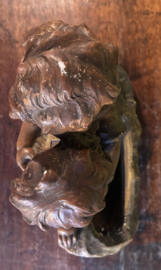 Groot Antiek Terracotta Beeld "Druivenplukkers" – Gemerkt Déposé Bruxelles