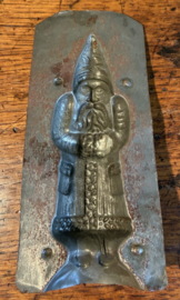 Antieke Metalen Chocoladevorm – Nostalgische Kerstman / Belsnickle