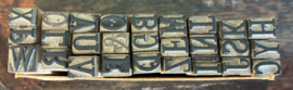 Vintage Rubberen Stempelset „SIMPLEX” No. 6 – Alfabet in Gummi