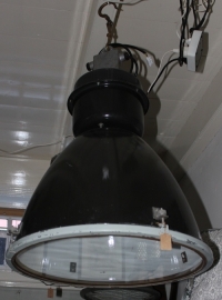 Industriële lamp met plat glas