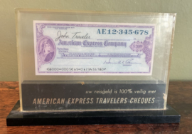 Vintage American Express Travelers Cheques Reclamedisplay – Uniek Balie-item