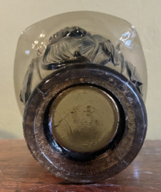 Prachtige Art Deco Fumé Glazen Vaas "Belge" met Tulpenreliëf – Jaren '30