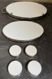 Art Deco keramieken dienbladen met  4 onderzetters