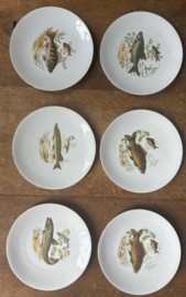 Vintage visservies van porselein (vermoedelijk Bareuther Bavaria