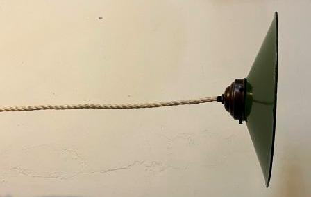 Vintage emaille Keukenlamp