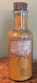 Antieke Apothekersfles / Pigmentfles Paul Noullet Brussel – 'Jaune Pur' (Begin 1900)