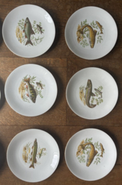 Vintage visservies van porselein (vermoedelijk Bareuther Bavaria