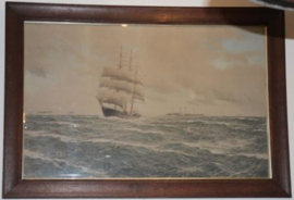 Copy van een Litho van een Zeilschip