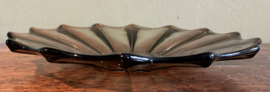 Vintage Glazen Schaal met Druivenreliëf – Art Deco Stijl