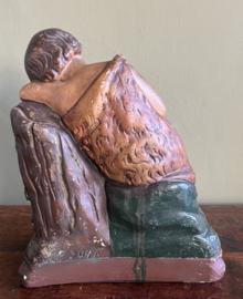 Antiek Gipsen Beeld "Sint Janneke" – Johannes de Doper met Lam