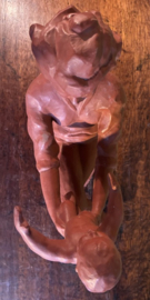 Prachtig Terracotta Beeld "Moeder en Kind" – Gesigneerd P. Peters (Piet Peters)