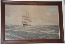 Copy van een Litho van een Zeilschip