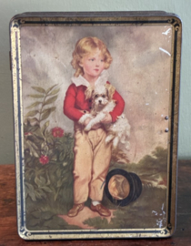 Vintage Litho Blik "Master Simpson" – Jongen met Hond