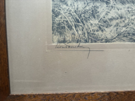 Oude ingelijste Jachthonden prent