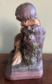 Antiek Gipsen Beeld "Sint Janneke" – Johannes de Doper met Lam