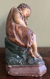Antiek Gipsen Beeld "Sint Janneke" – Johannes de Doper met Lam