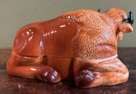 Zeldzame Vintage Michel Caugant Terrine Bizon – Handbeschilderd