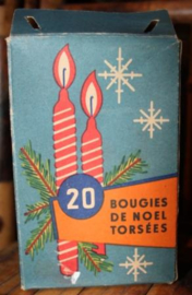 Oud doosje kerstkaarsjes "Noel torsees"