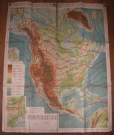 Landkaart Noord America "Temperature"