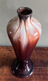 Vintage Art Deco Vaas met Flambé Druppelglazuur