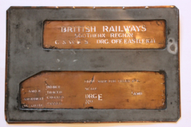 Koperen mal voor invullen Tekeningen hoofd "British Railways"