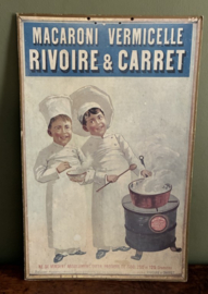 Uniek Antiek Frans Reclamebord Rivoire & Carret (ca. 1900) – Kartonnen Lithografie