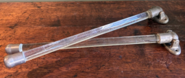 Antiek Frans Art Deco Handdoekstang – Glas & Nikkel/Aluminium – Jaren 30