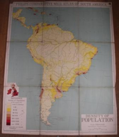 Landkaart Zuid America "Population"