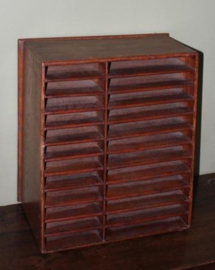 Oud houten bureau post sorteer kastje