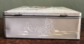 Vintage Van Melle Bewaarblik / Koektrommel met Beren – Nostalgisch & Decoratief