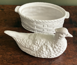 Vintage Witte Keramische Patéterrine