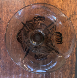 Prachtige Art Deco Fumé Glazen Vaas "Belge" met Tulpenreliëf – Jaren '30