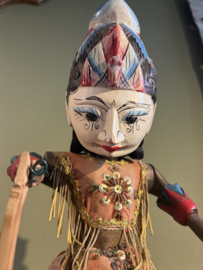 Prachtige Vintage Wayang Golek Pop – Indonesisch Javaans Houtsnijwerk