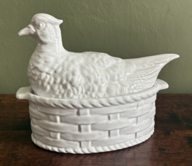 Vintage Witte Keramische Patéterrine