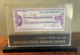 Vintage American Express Travelers Cheques Reclamedisplay – Uniek Balie-item