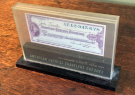 Vintage American Express Travelers Cheques Reclamedisplay – Uniek Balie-item
