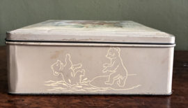 Vintage Van Melle Bewaarblik / Koektrommel met Beren – Nostalgisch & Decoratief