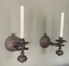 Set van 2 Antieke Bronzen Scheepskandelaars – Maritieme Klasse