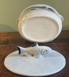 Vintage Keulse haringpot / visterrine met visdeksel – Steengoed