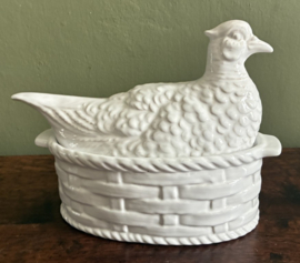 Vintage Witte Keramische Patéterrine