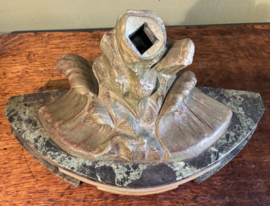Antieke Franse Art Deco Sculptuur - Vliegende Zwaluw/Meeuw op Marmeren Voet (ca. 1930)