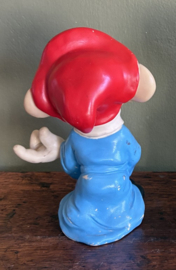 vintage rubberen pieppop / knijpfiguur van Dopey, jaren '60