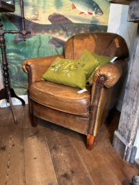 Vintage Schapenleren Club Fauteuil Cognac Chesterfield (Diepenheim)