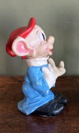 vintage rubberen pieppop / knijpfiguur van Dopey, jaren '60