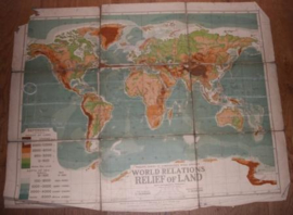 Landkaart Wereld "Relief of Land"