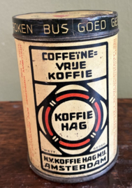 Zeldzaam blikje van N.V. Koffie Hag Mij. Amsterdam