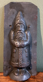 Antieke Metalen Chocoladevorm – Nostalgische Kerstman / Belsnickle