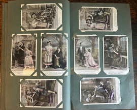 Prachtig Antiek Prentbriefkaartenalbum Belle Époque – 192x Onbeschreven Kaarten