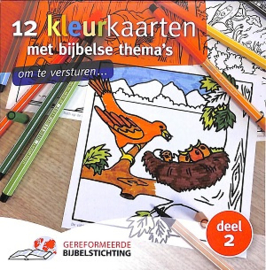 12 kleurkaarten met bijbelse thema 's deel 2