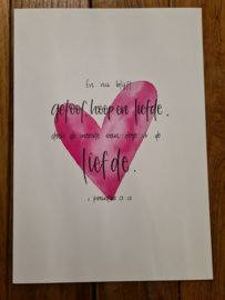 Poster A4 'Geloof - hoop - liefde'